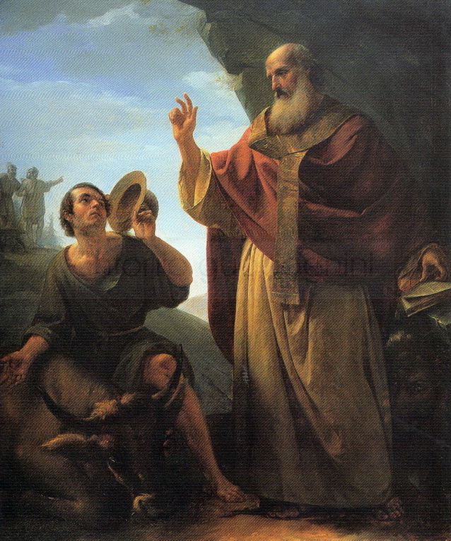 Miracolo di San Biagio - 1851 - olio su tela cm. 185x160 - Chiesa parrocchiale di San Giovanni Battista - Albegno (BG)
